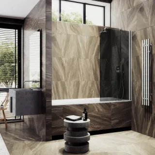 Шторка на ванну MaybahGlass MGV-603-5 40см хром матовый